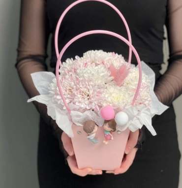 Цветы в коробке «Влюбленная парочка»