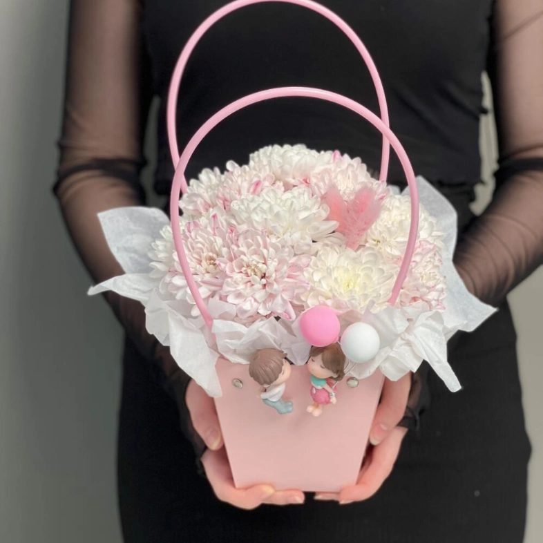 Цветы в коробке «Влюбленная парочка»