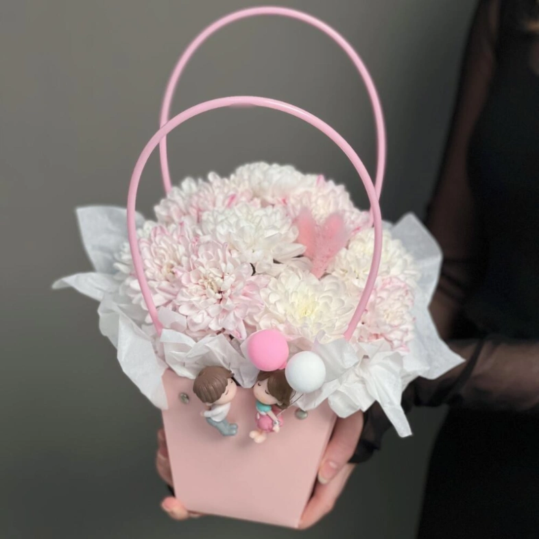 Цветы в коробке «Влюбленная парочка»