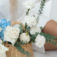 Плетеная корзина с розами 4