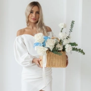 Плетеная корзина с розами 1