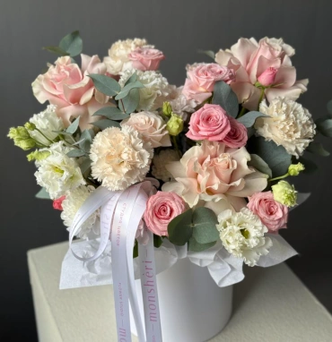 Цветы в коробке «Ваше милейшество»