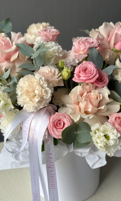 Цветы в коробке «Ваше милейшество»