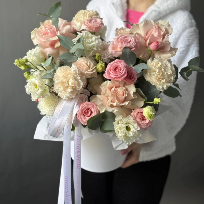 Цветы в коробке «Ваше милейшество»