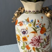 Керамическая винтажная ваза с росписью 3