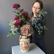 Керамическая винтажная ваза с росписью 2