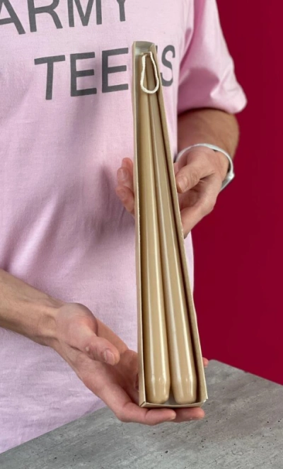 Набор свечей авторские бежевая 35см