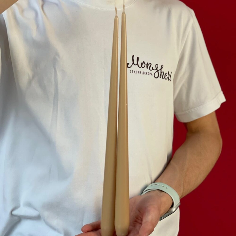 Набор свечей авторские бежевая 35см