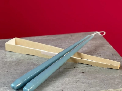 Набор свечей авторские серо-синяя 35см