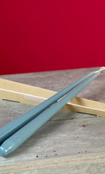 Набор свечей авторские серо-синяя 35см