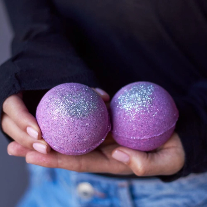 Бокс:Бомбочки ярко-фиолетовые с ароматом CHOKOLAD 2 в наборе