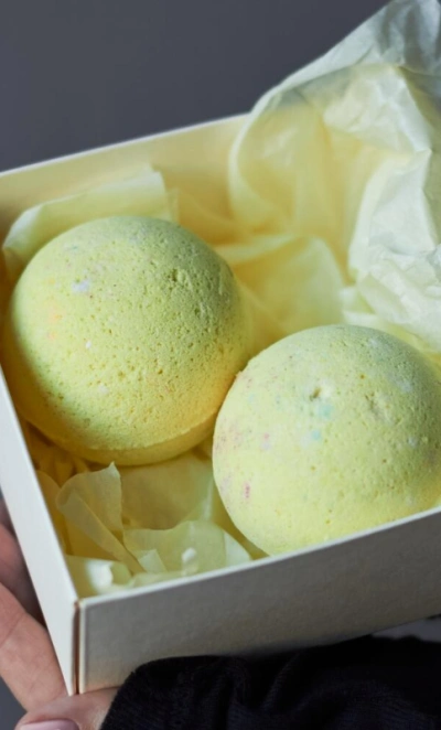 Бокс: Бомбочки желтые с ароматом CHOKOLATE 2 в наборе