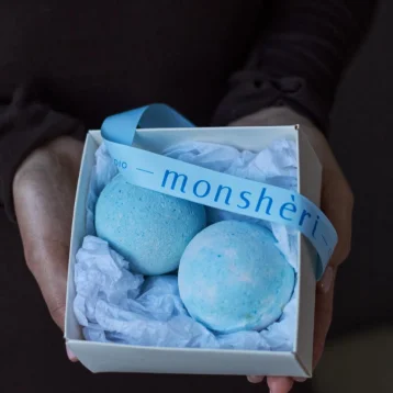 Бокс:Бомбочки для ванны голубые SPAIN MANDARIN 2 в наборе