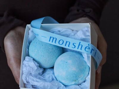 Бокс:Бомбочки для ванны голубые SPAIN MANDARIN 2 в наборе