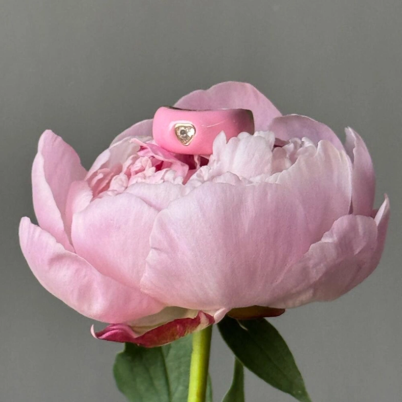 Кольцо с цирконом Пинк 🩷