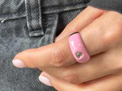 Кольцо с цирконом Пинк 🩷