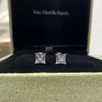 Серьги пусеты с цирконами