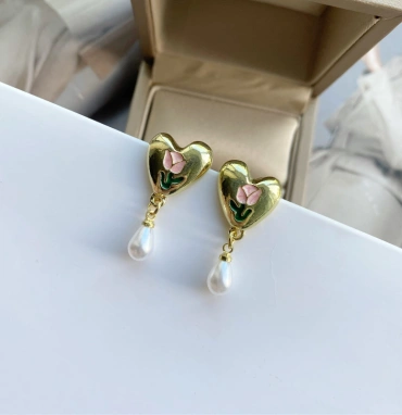 Серьги Love gold бижутерия 