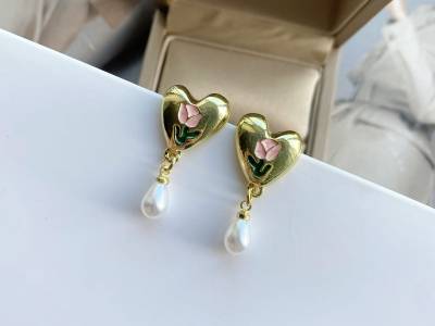 Серьги Love gold бижутерия 