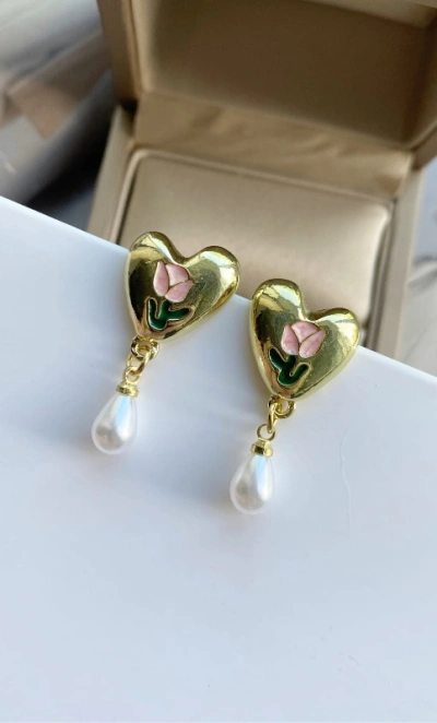 Серьги Love gold бижутерия 