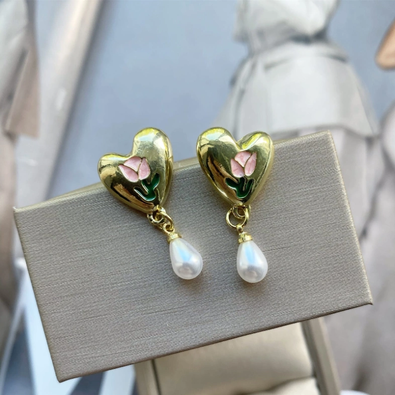 Серьги Love gold бижутерия 