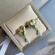 Серьги Love gold бижутерия  3