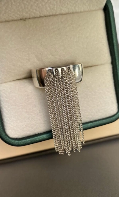 Кольцо с цепочками