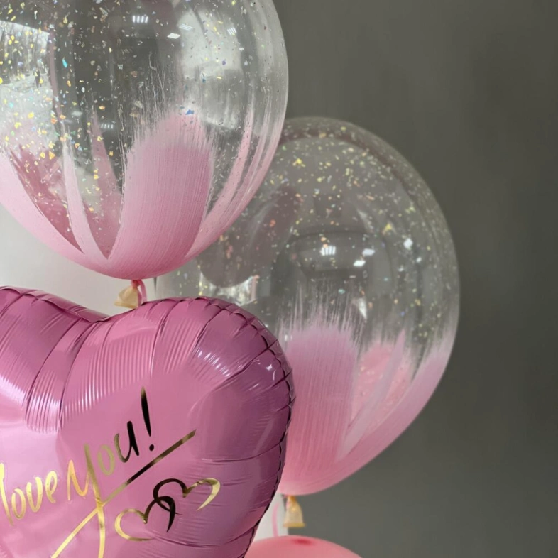 Сет Шаров розовый «I love you»