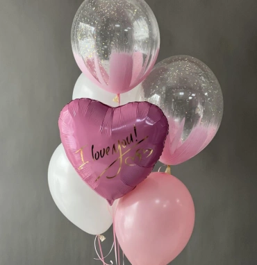 Сет Шаров розовый «I love you»