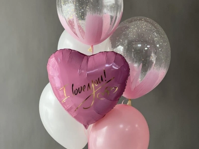 Сет Шаров розовый «I love you»