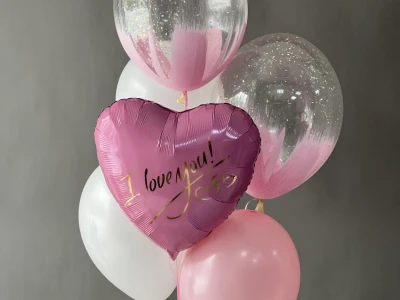 Сет Шаров розовый «I love you»