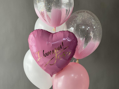 Сет Шаров розовый «I love you»