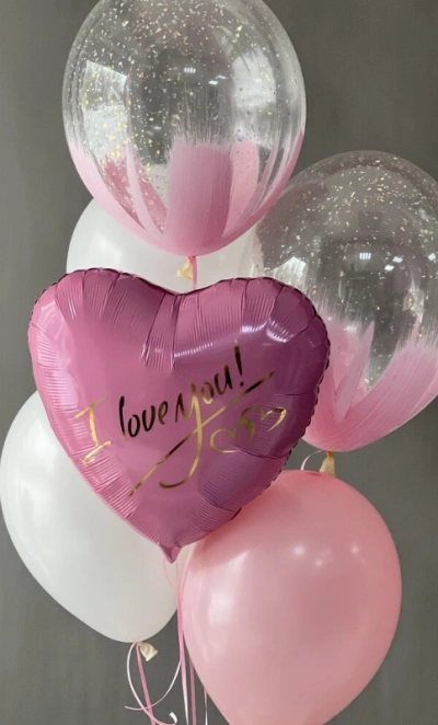 Сет Шаров розовый «I love you»