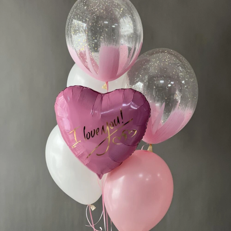 Сет Шаров розовый «I love you»