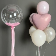 Баблз с перьями и набор Шаров «Пыльная Роза» 0