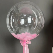 Баблз с перьями и набор Шаров «Пыльная Роза» 3