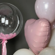 Баблз с перьями и набор Шаров «Пыльная Роза» 1