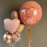 Баблз (60см) и фонтан шаров 🤎 «Happy birthday» 1