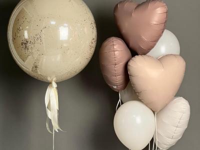 Баблз (60см) и сет шаров Шоколад