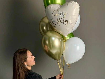 Фонтан шаров «С Днем рождения»