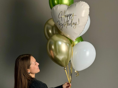 Фонтан шаров «С Днем рождения»