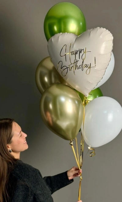 Фонтан шаров «С Днем рождения»