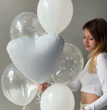 Гелиевые шары «Белоснежная любовь» 🤍