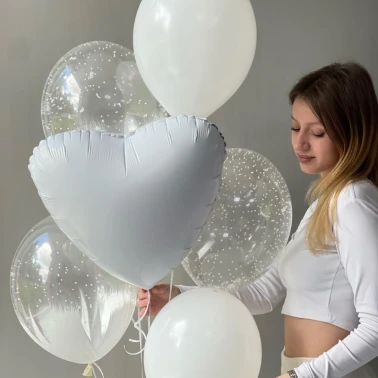 Гелиевые шары «Белоснежная любовь» 🤍
