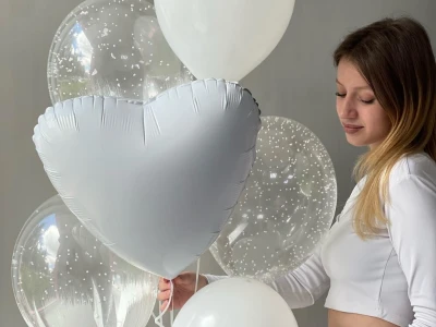 Гелиевые шары «Белоснежная любовь» 🤍