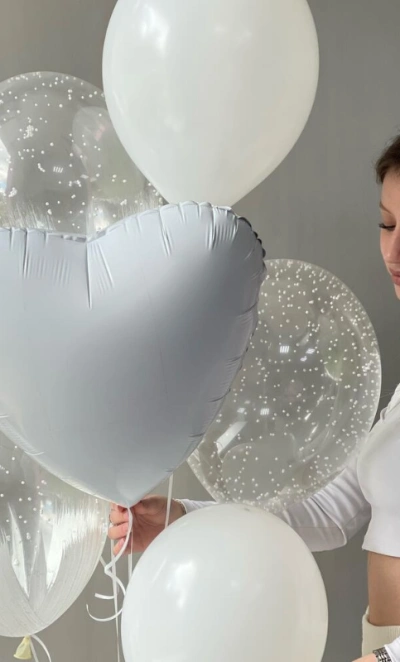 Гелиевые шары «Белоснежная любовь» 🤍