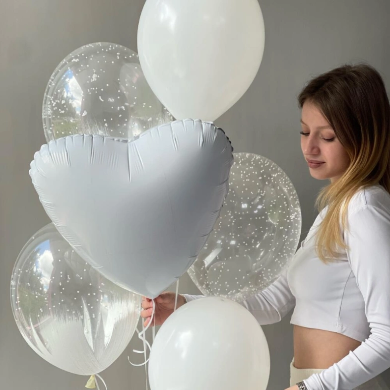 Гелиевые шары «Белоснежная любовь» 🤍