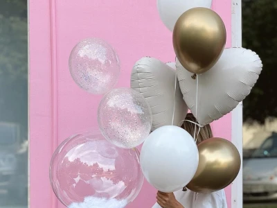 Гелиевые шары и баблз «Белая вечеринка»