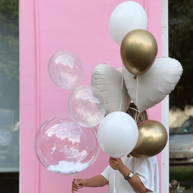 Гелиевые шары и баблз «Белая вечеринка»