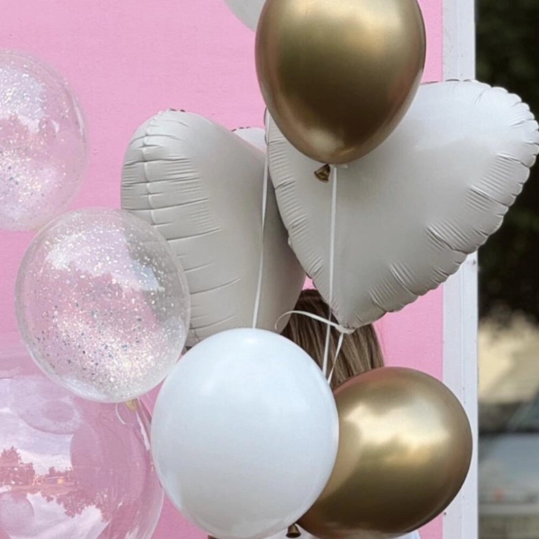 Гелиевые шары и баблз «Белая вечеринка»